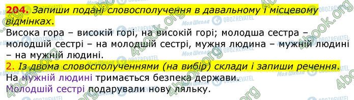 ГДЗ Українська мова 4 клас сторінка 204